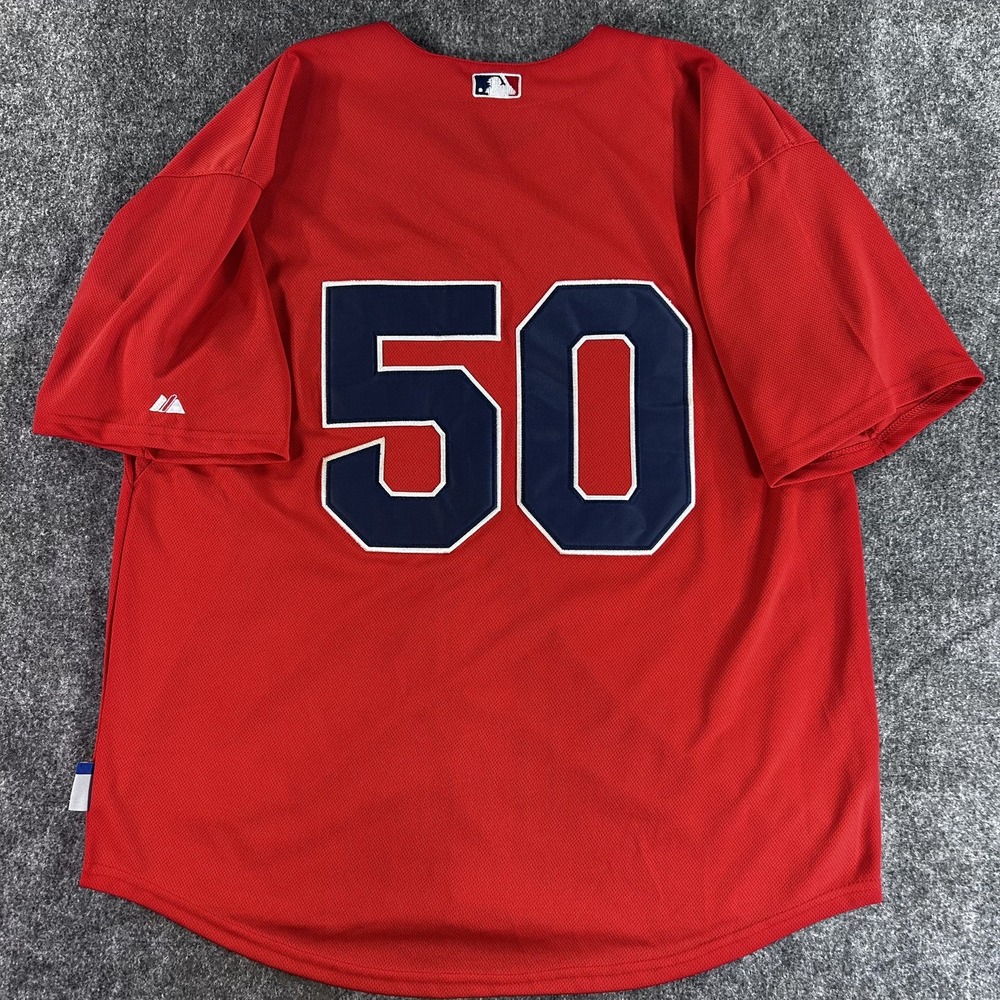 Mookie Betts #50 Boston Red Sox Jersey Majestic Cool Base Red Size 52 XXL - Picture 6 of 13